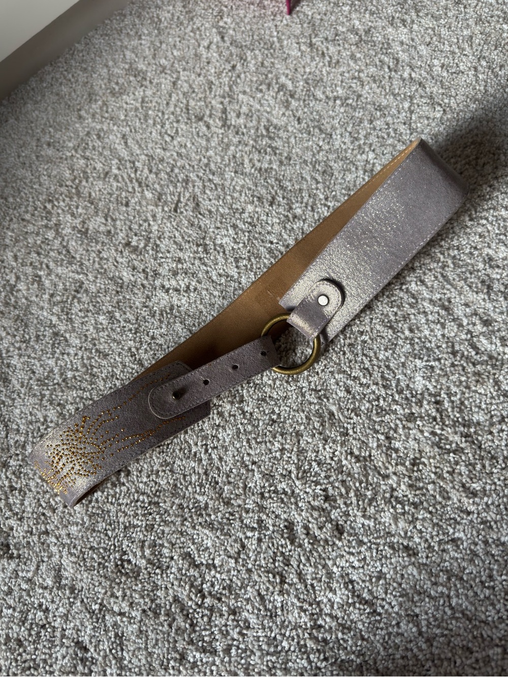 Lilac Purple Shimmer Retro 2000s Vintage Waist Belt